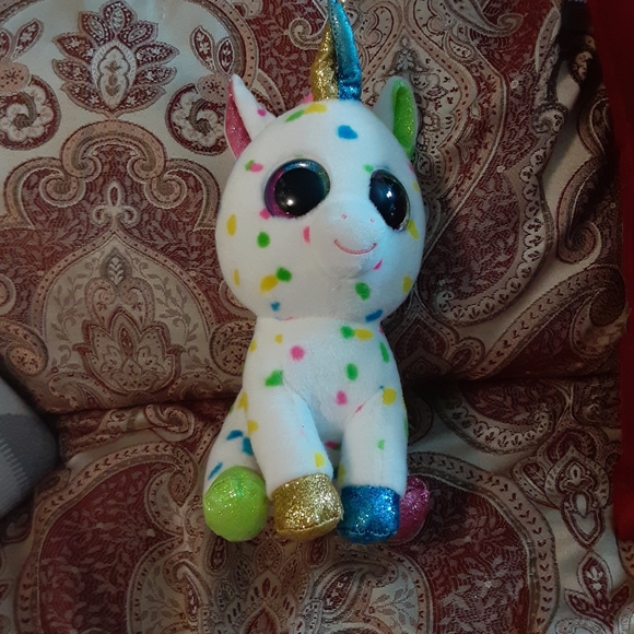 TY Beanie Valve HARMONIE the Speckled Unicorn Plush without Swing Tag. - Picture 4 of 17